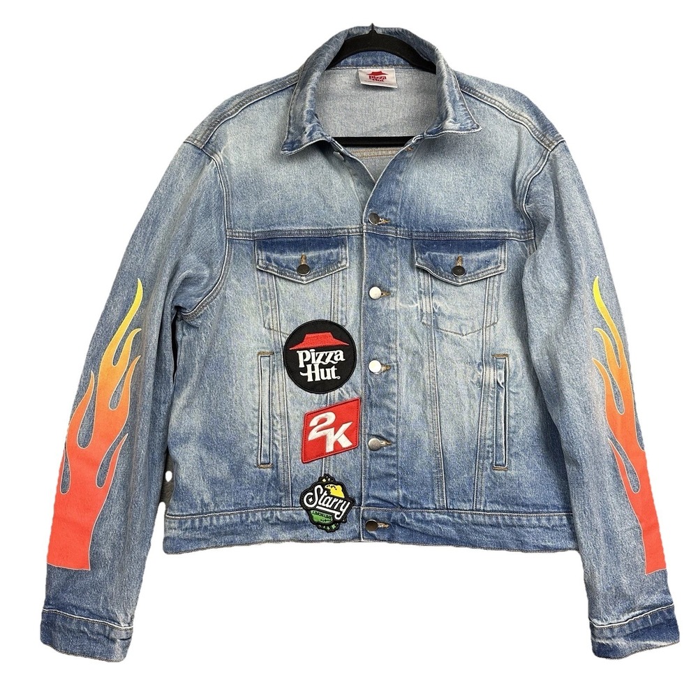 Pizza Hut Denim Jean Jacket Large 44x24 Inch Starry NBA 2K Influencer PR Package